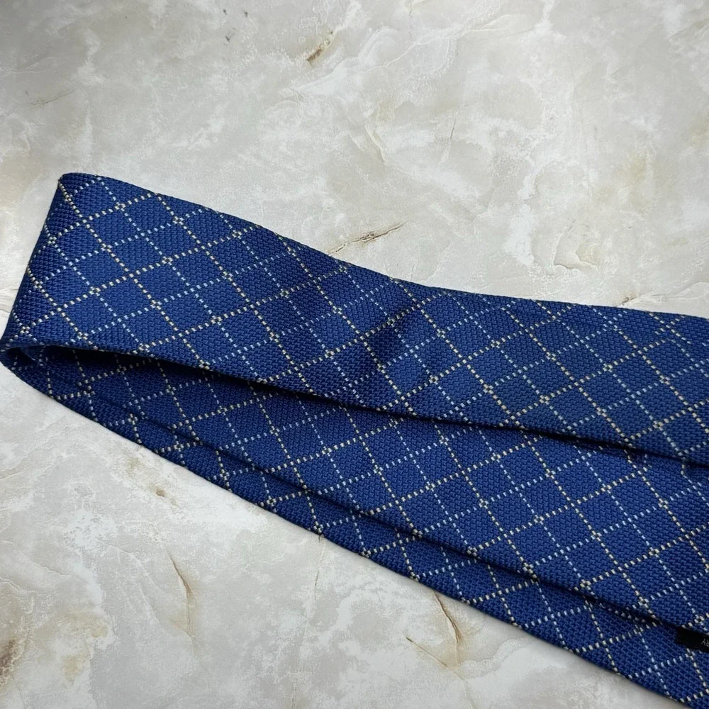 Pink Thomas Mens Silk Tie Blue Print 3 3/4